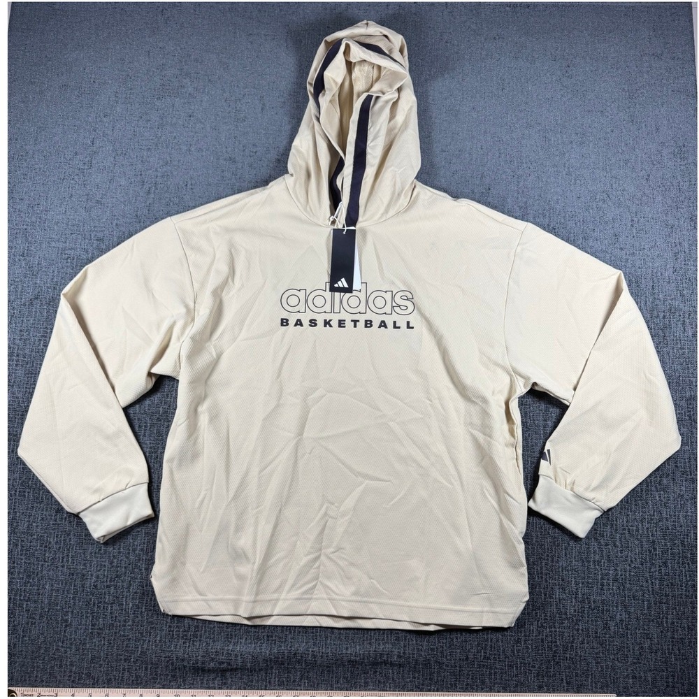 Adidas Basketball Select‎ WV Hoody Mens Medium Sandy Beige Hoodie IR9251 NWT